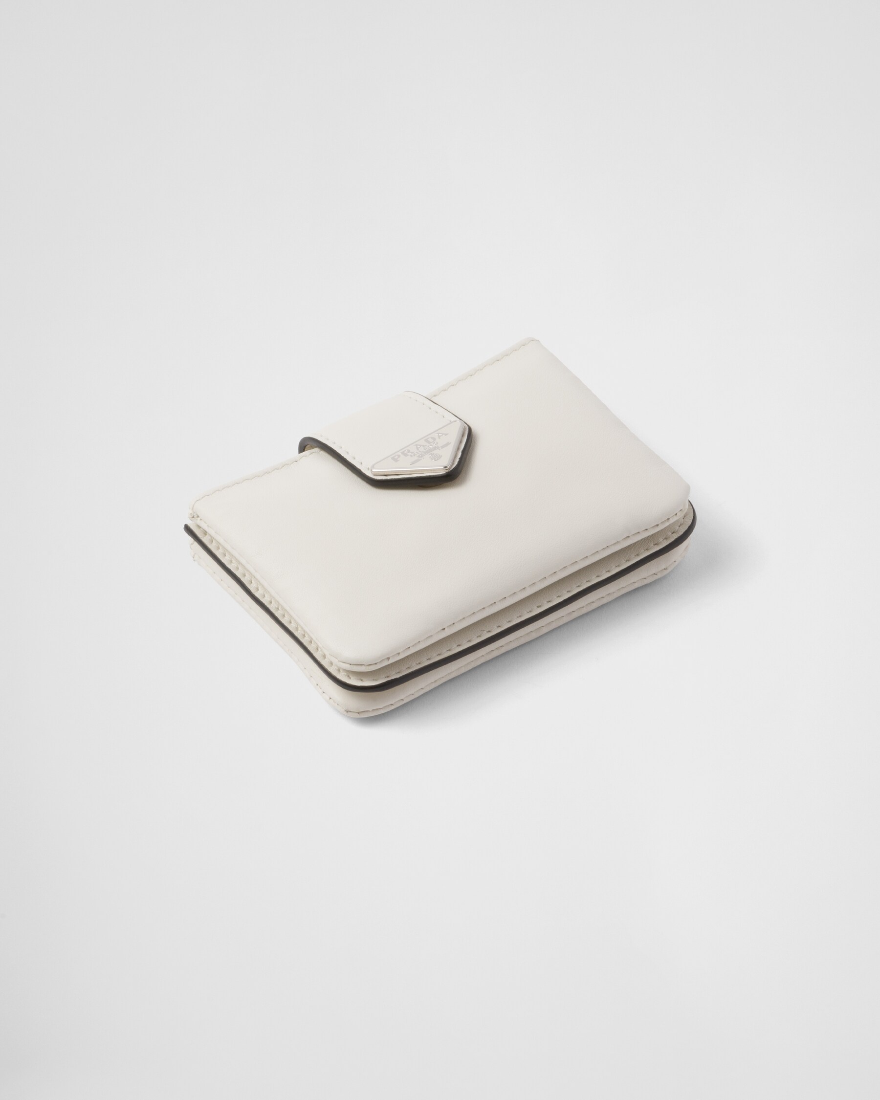 PRA 10 CARD HOLDER IN WHITE CALFSKIN
