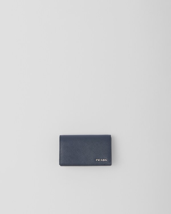 サフィアーノレザー カードホルダー - ネイビー+ライトグレー サフィアーノレザー カードホルダー - ネイビー+ライトグレー