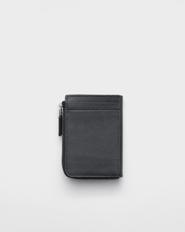 サフィアーノレザー カードケース - ブラック サフィアーノレザー カードケース - ブラック