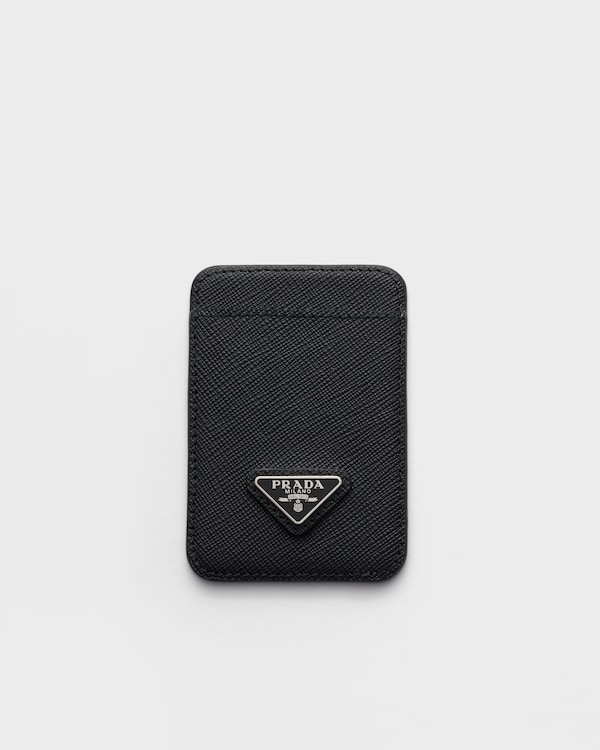 Saffiano leather card holder - Black Saffiano leather card holder - Black