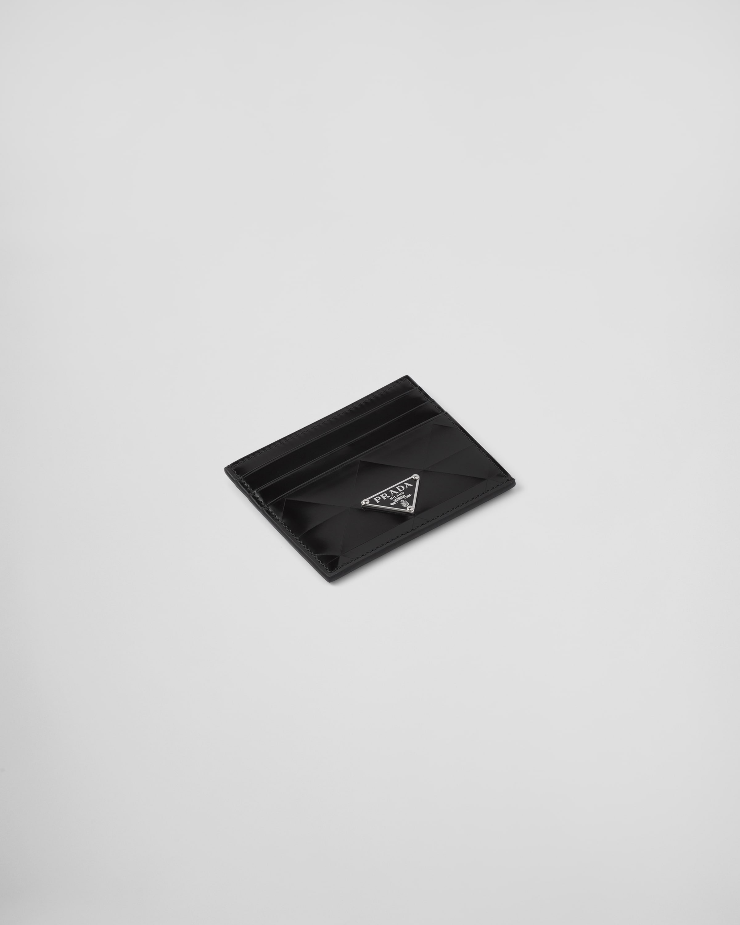 Prada badge holder black