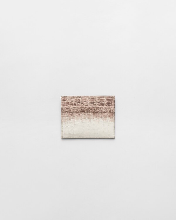 Crocodile leather card holder - White Crocodile leather card holder - White