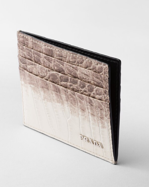 Crocodile leather card holder - White Crocodile leather card holder - White
