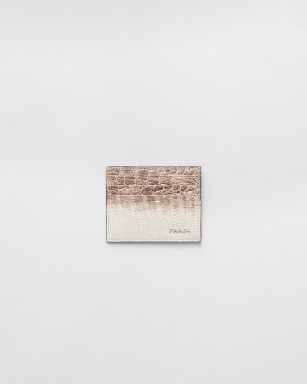 Crocodile leather card holder - White Crocodile leather card holder - White