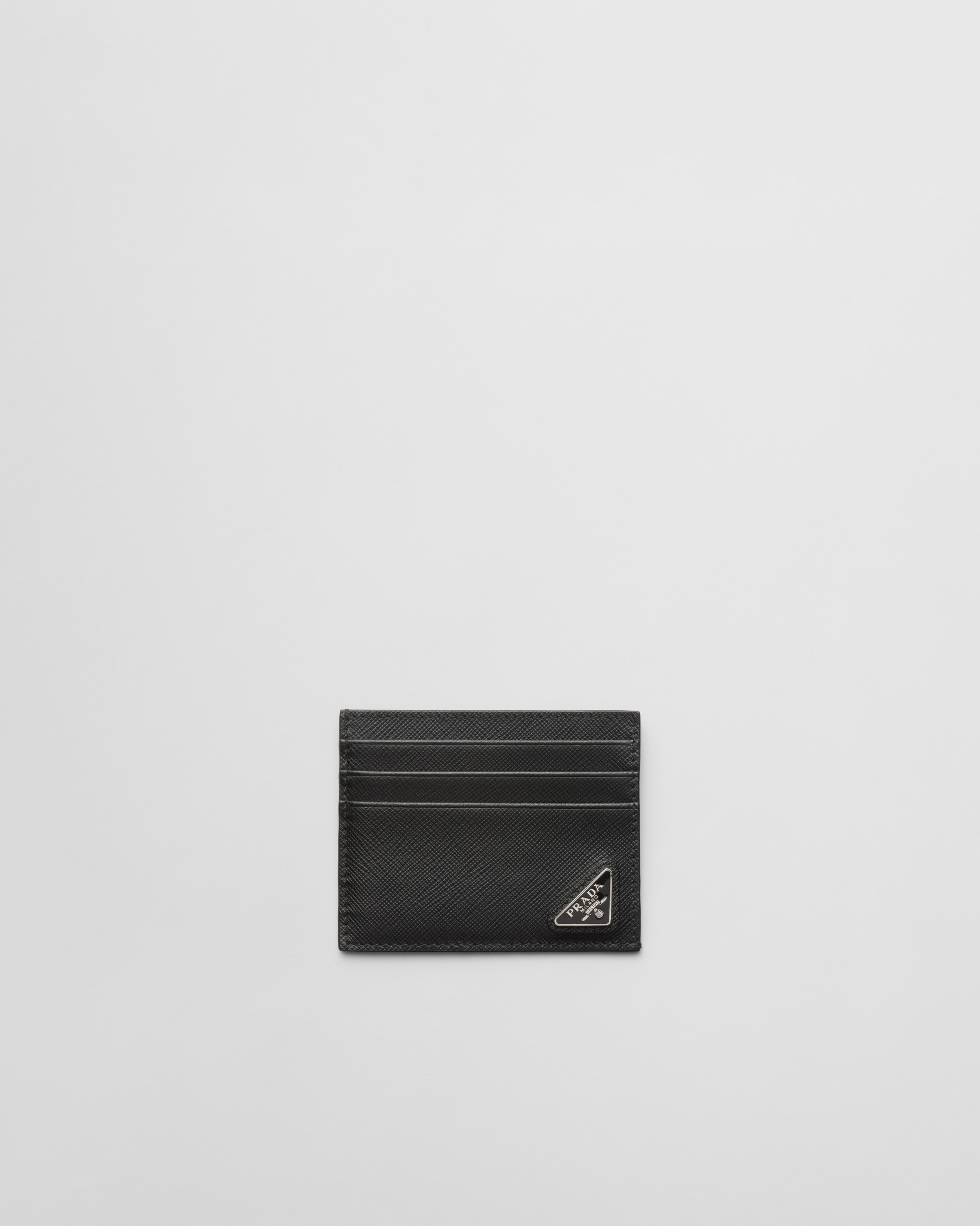 Black Saffiano Leather Card Holder PRADA