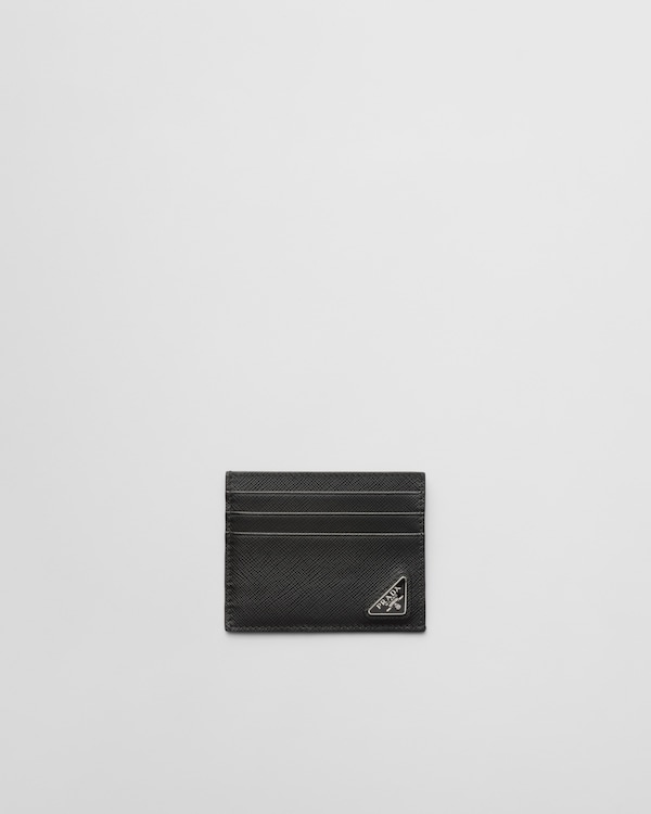 お歳暮 人気 オシャレ Leather Saffiano Black Card PRADA | Holder 小物