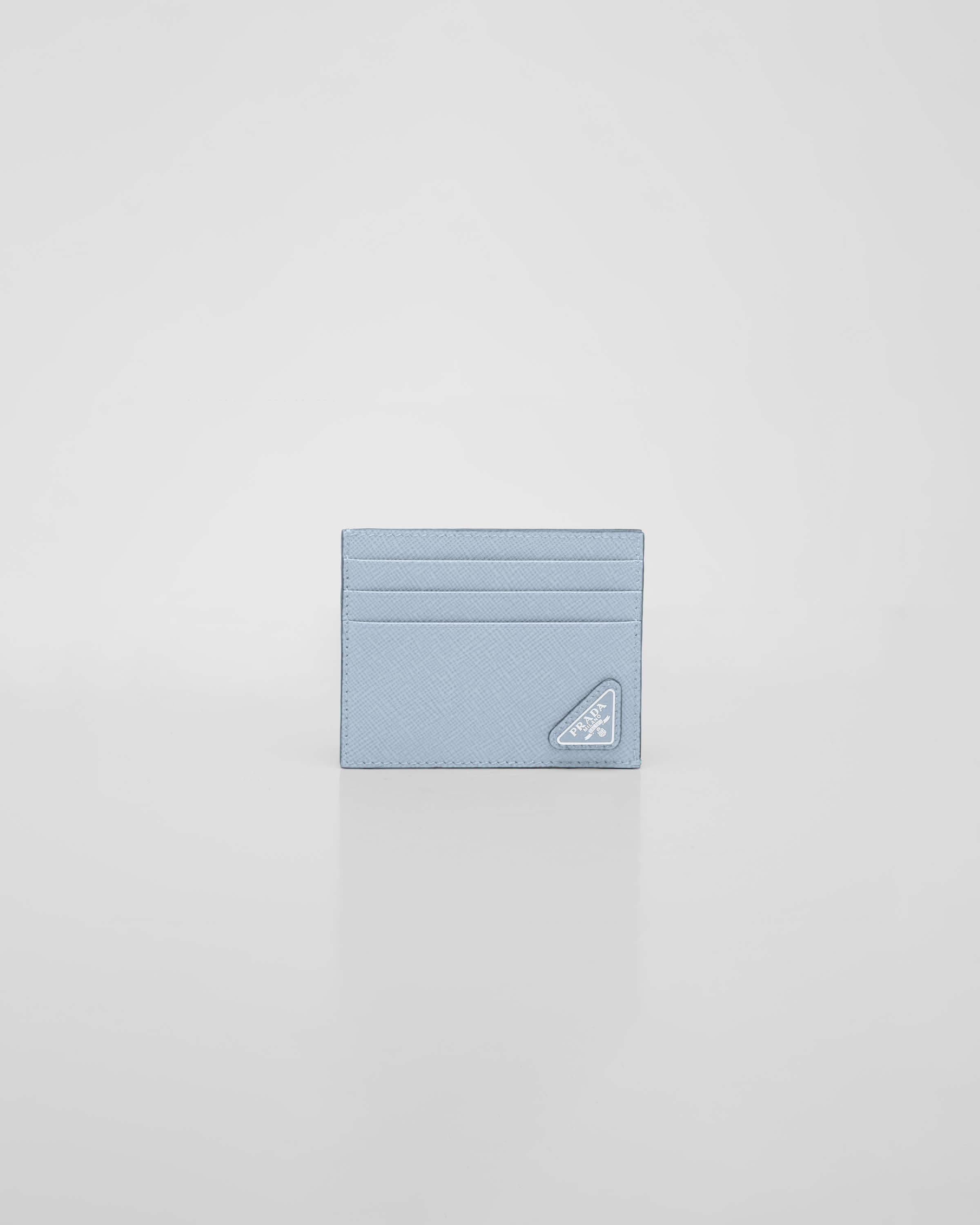Light Blue Saffiano Leather Card Holder PRADA