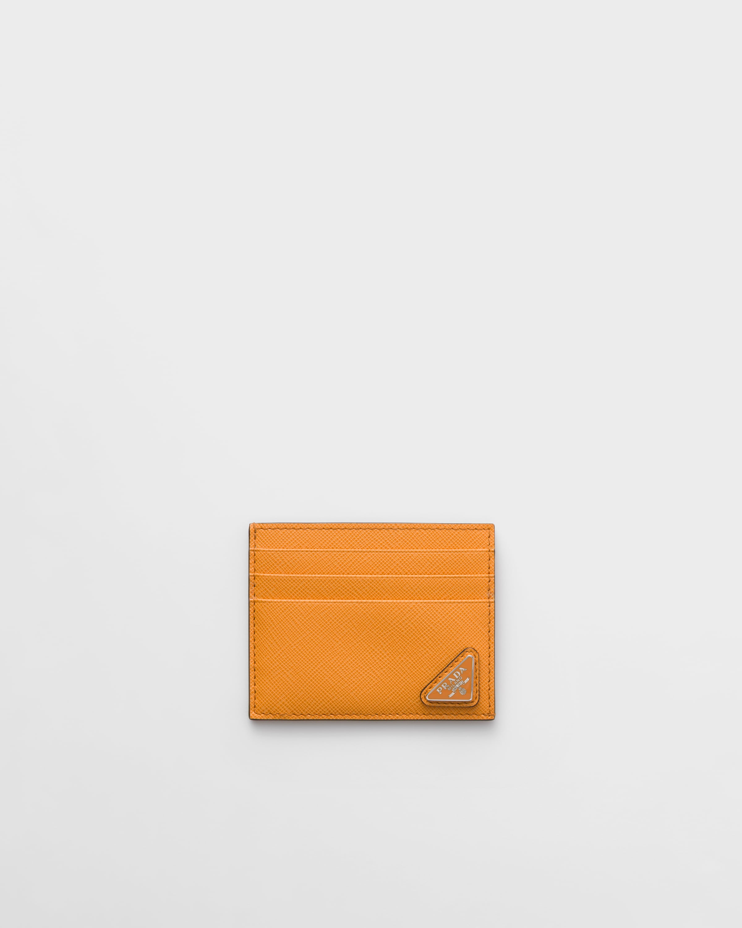 Prada Porte-cartes En Cuir Saffiano, Homme, Amber