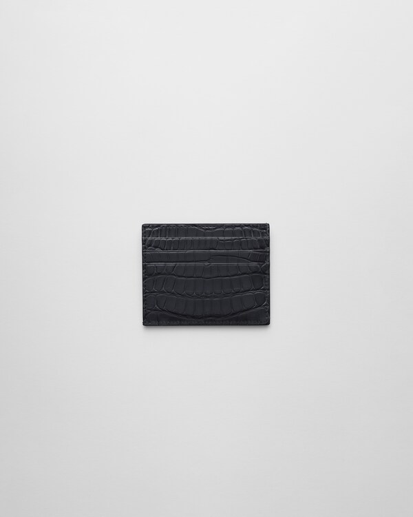 حامل بطاقات من جلد التمساح - أزرق حامل بطاقات من جلد التمساح - أزرق