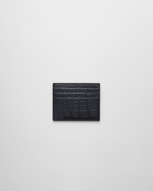 حامل بطاقات من جلد التمساح - أزرق حامل بطاقات من جلد التمساح - أزرق