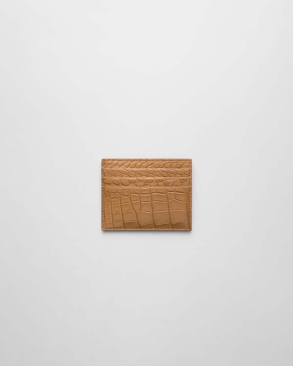 Crocodile leather card holder - Natural Crocodile leather card holder - Natural