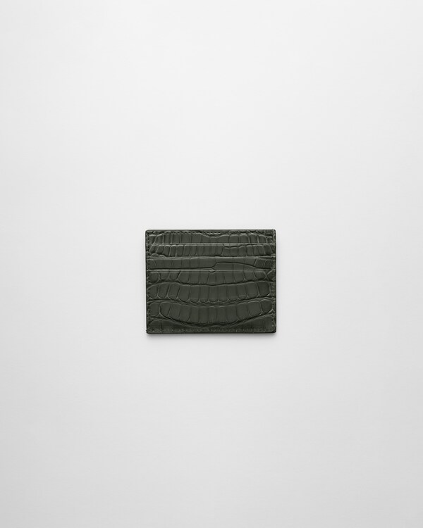 حامل بطاقات من جلد التمساح حامل بطاقات من جلد التمساح