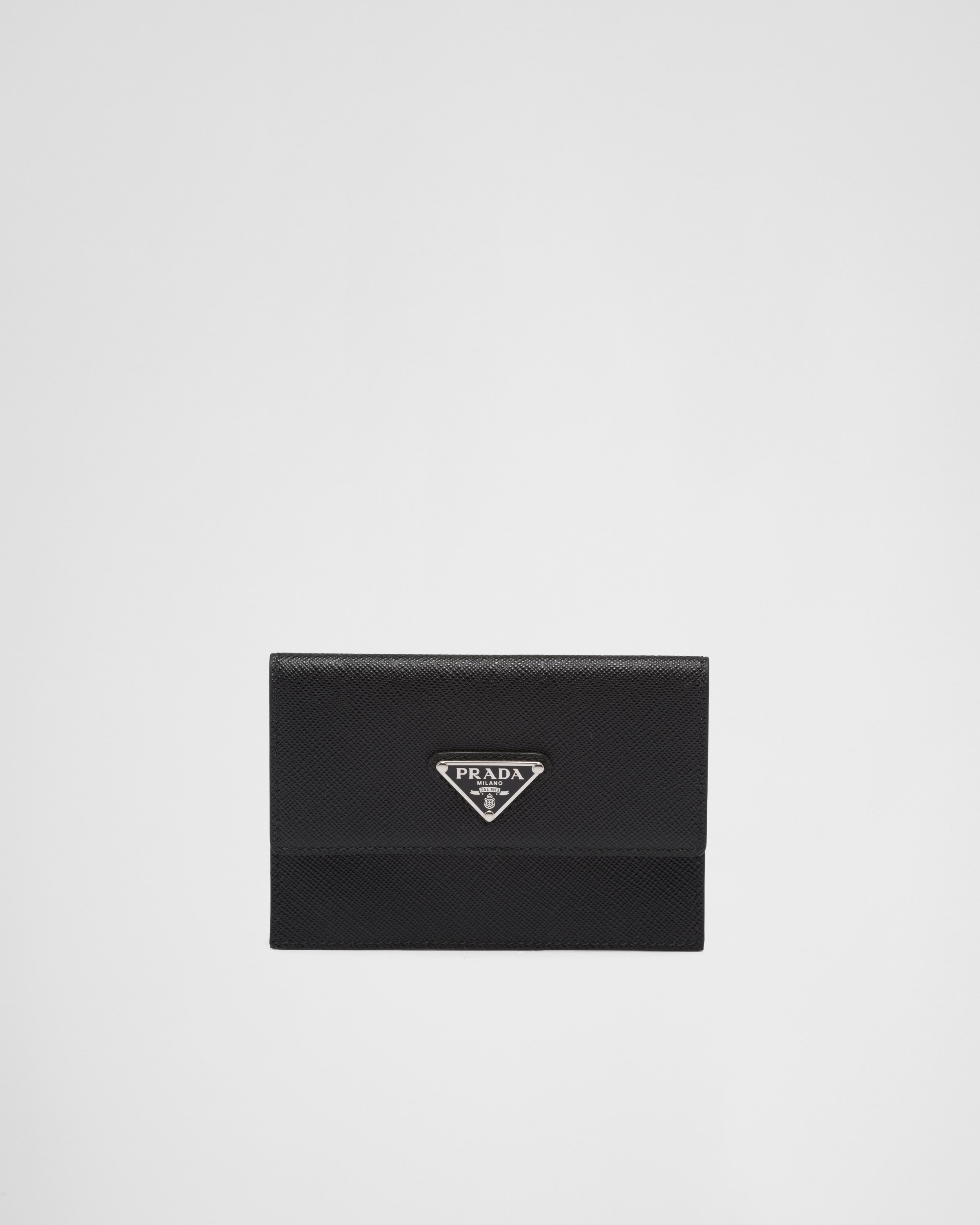 Prada Saffiano Leather Document Holder, Man, Black