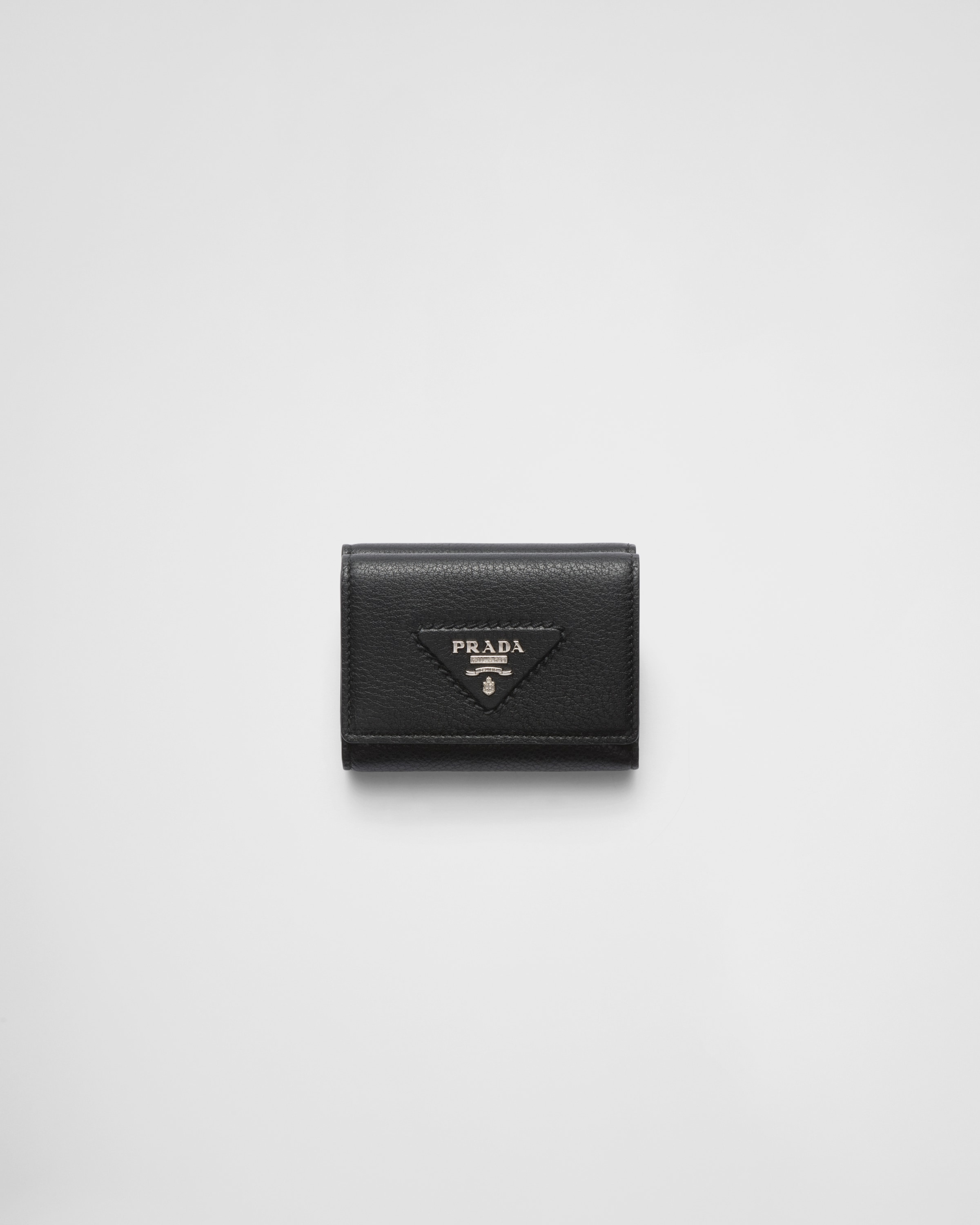 Prada Small Leather Wallet In Black