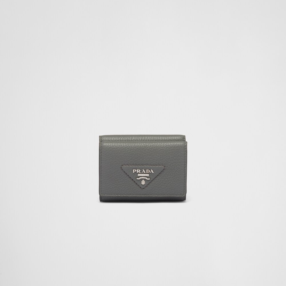 ライトグレー ヴィッテロダイノレザー 財布 | Prada