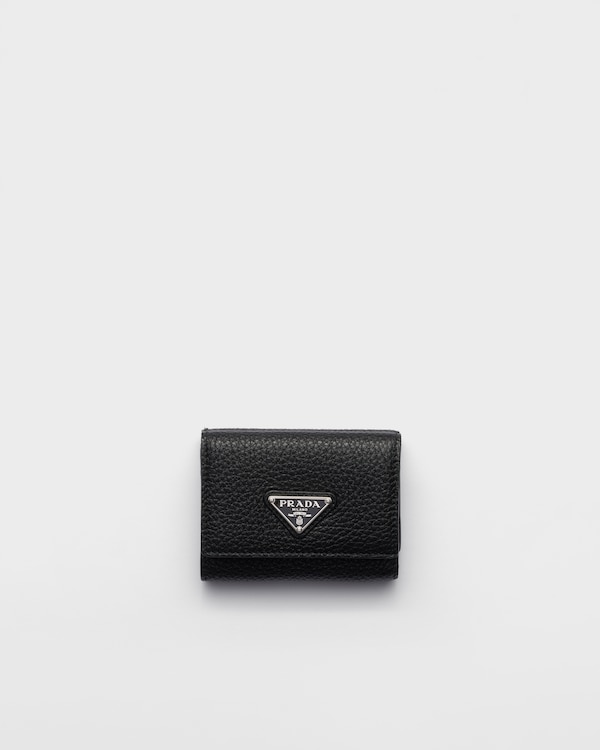 Small leather wallet - Black/Loden Green Small leather wallet - Black/Loden Green