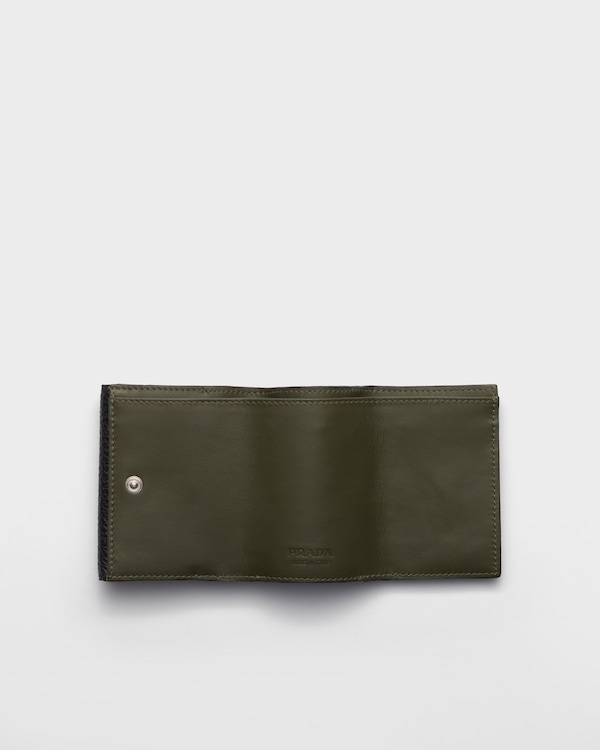 Small leather wallet - Black/Loden Green Small leather wallet - Black/Loden Green