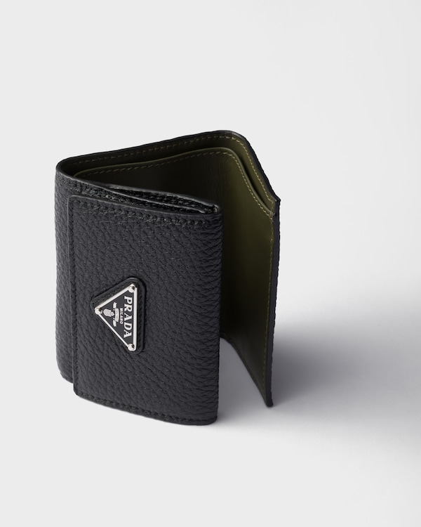 Small leather wallet - Black/Loden Green Small leather wallet - Black/Loden Green