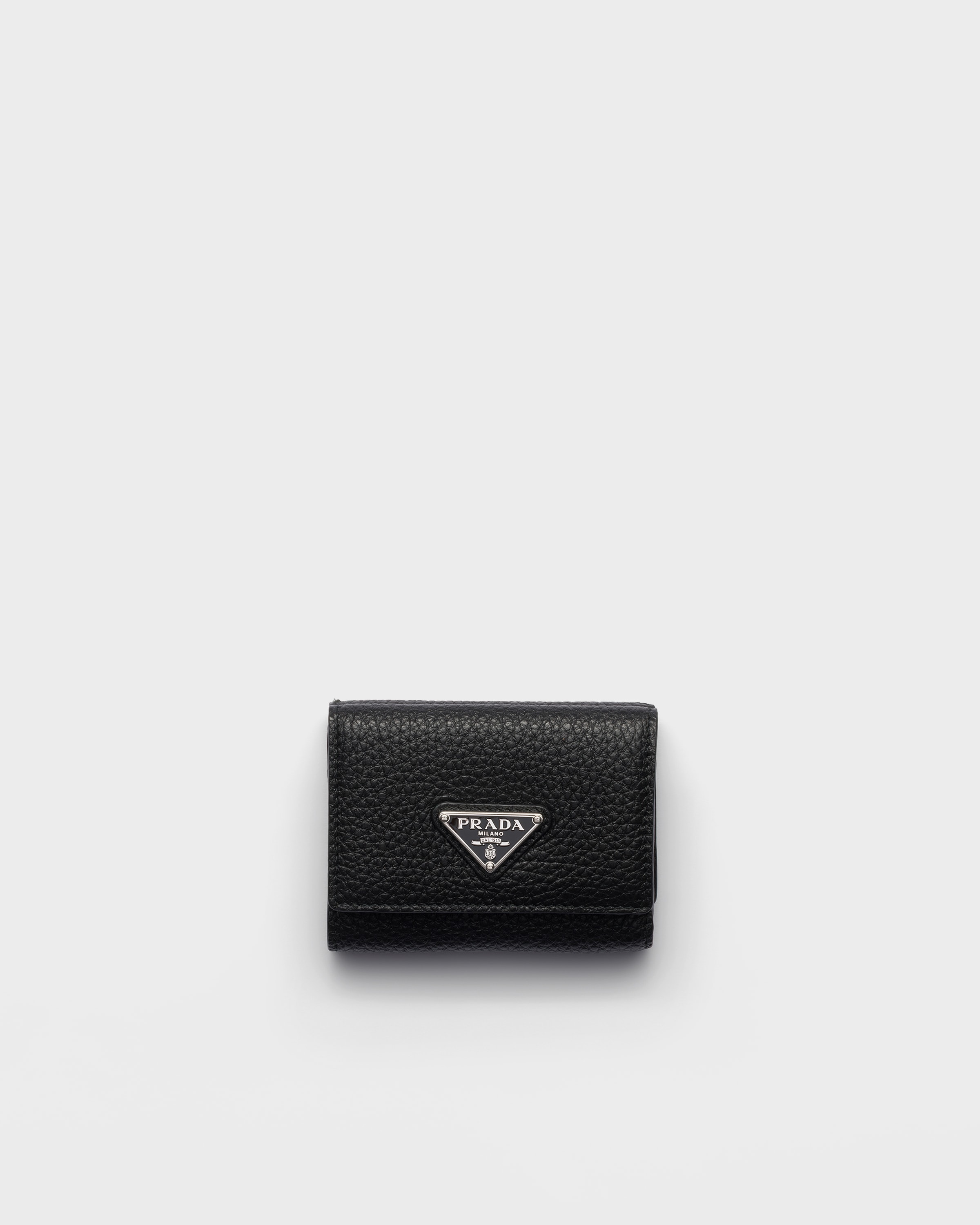 Black/burgundy Small Leather Wallet | PRADA