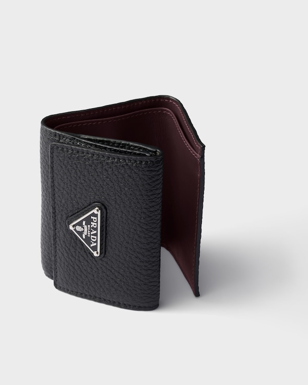 Small leather wallet - Black/Burgundy Small leather wallet - Black/Burgundy