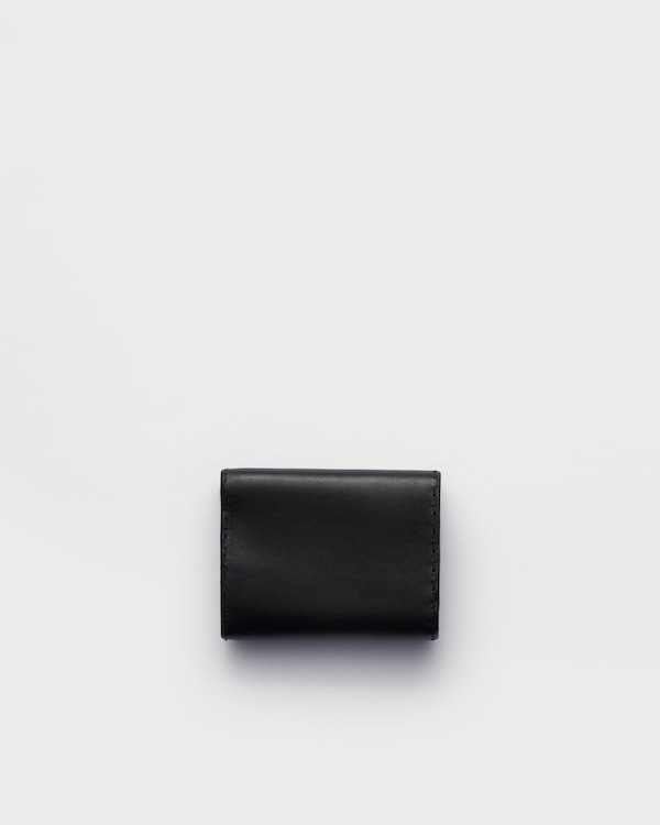 Small antiqued leather wallet - Black Small antiqued leather wallet - Black