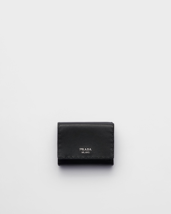 Small antiqued leather wallet - Black Small antiqued leather wallet - Black