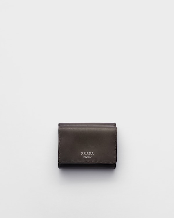 Small antiqued leather wallet - Graphite Small antiqued leather wallet - Graphite