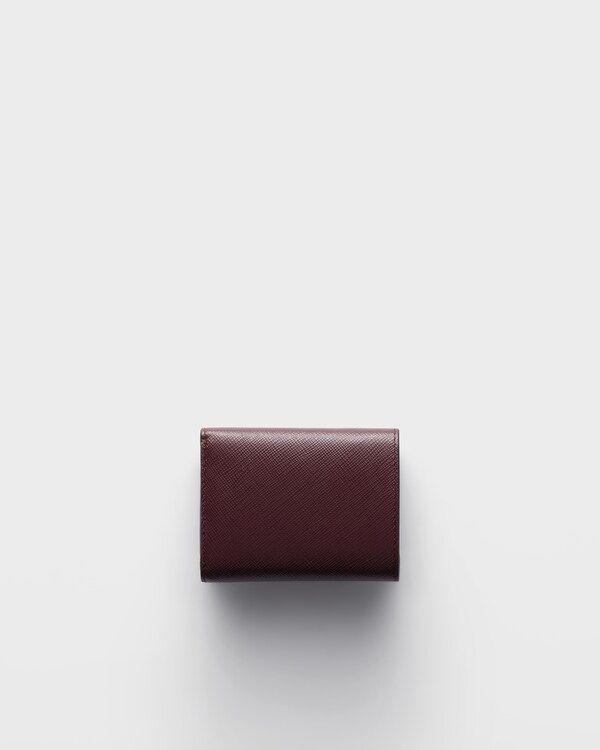Small Saffiano leather wallet - Burgundy Small Saffiano leather wallet - Burgundy