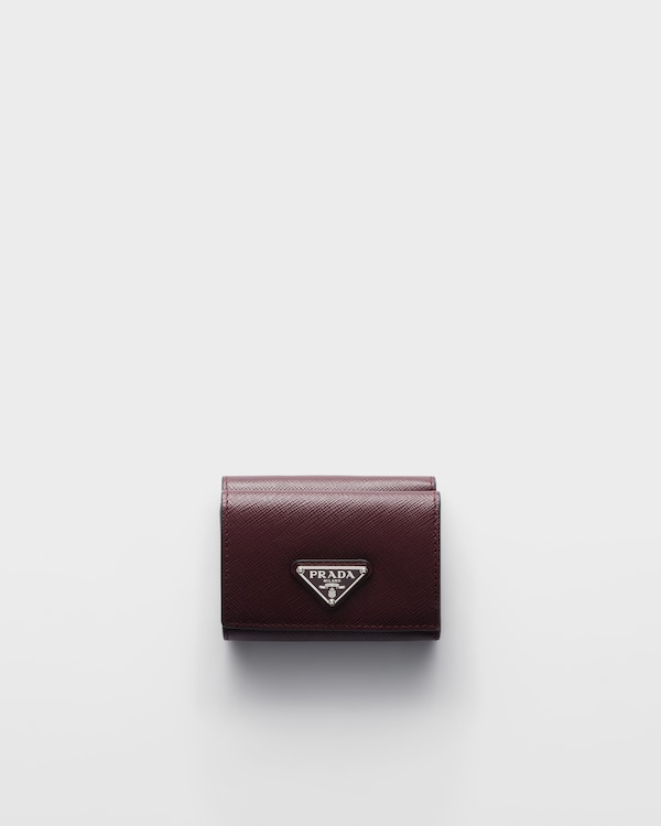 Small Saffiano leather wallet - Burgundy Small Saffiano leather wallet - Burgundy