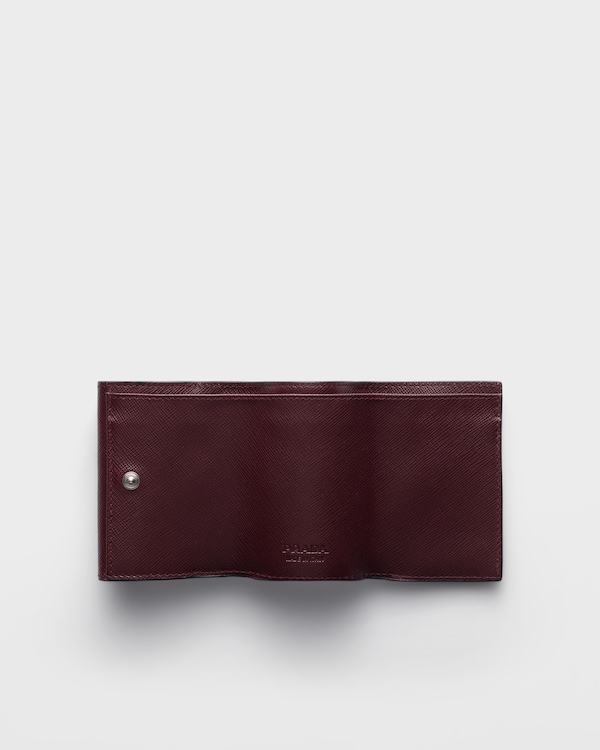 Small Saffiano leather wallet - Burgundy Small Saffiano leather wallet - Burgundy