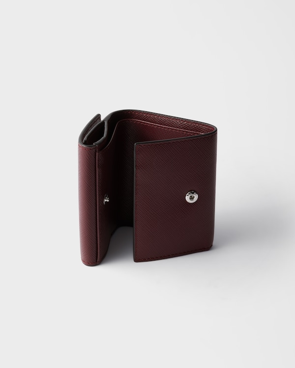 Small Saffiano leather wallet - Burgundy Small Saffiano leather wallet - Burgundy
