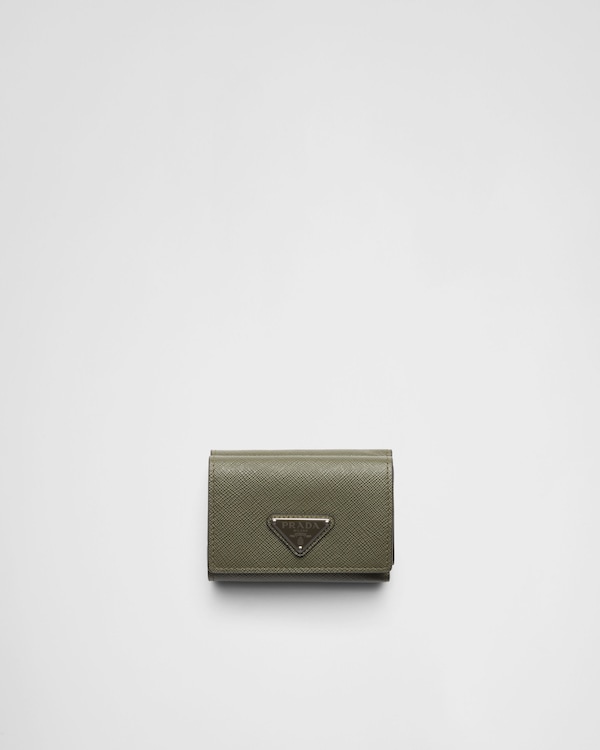 グリーン サフィアーノトライアングル 財布 | PRADA
