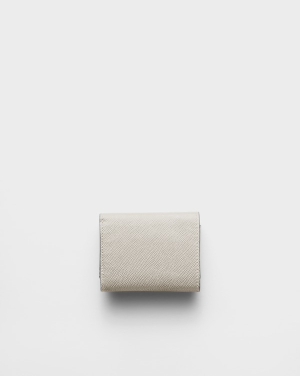 Cartera pequeña de piel Saffiano - Blanco Calizo Cartera pequeña de piel Saffiano - Blanco Calizo