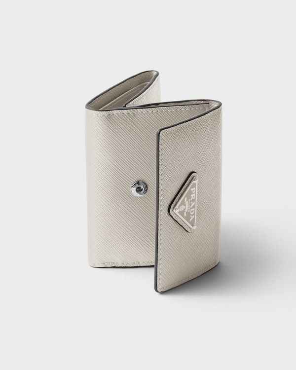 Cartera pequeña de piel Saffiano - Blanco Calizo Cartera pequeña de piel Saffiano - Blanco Calizo