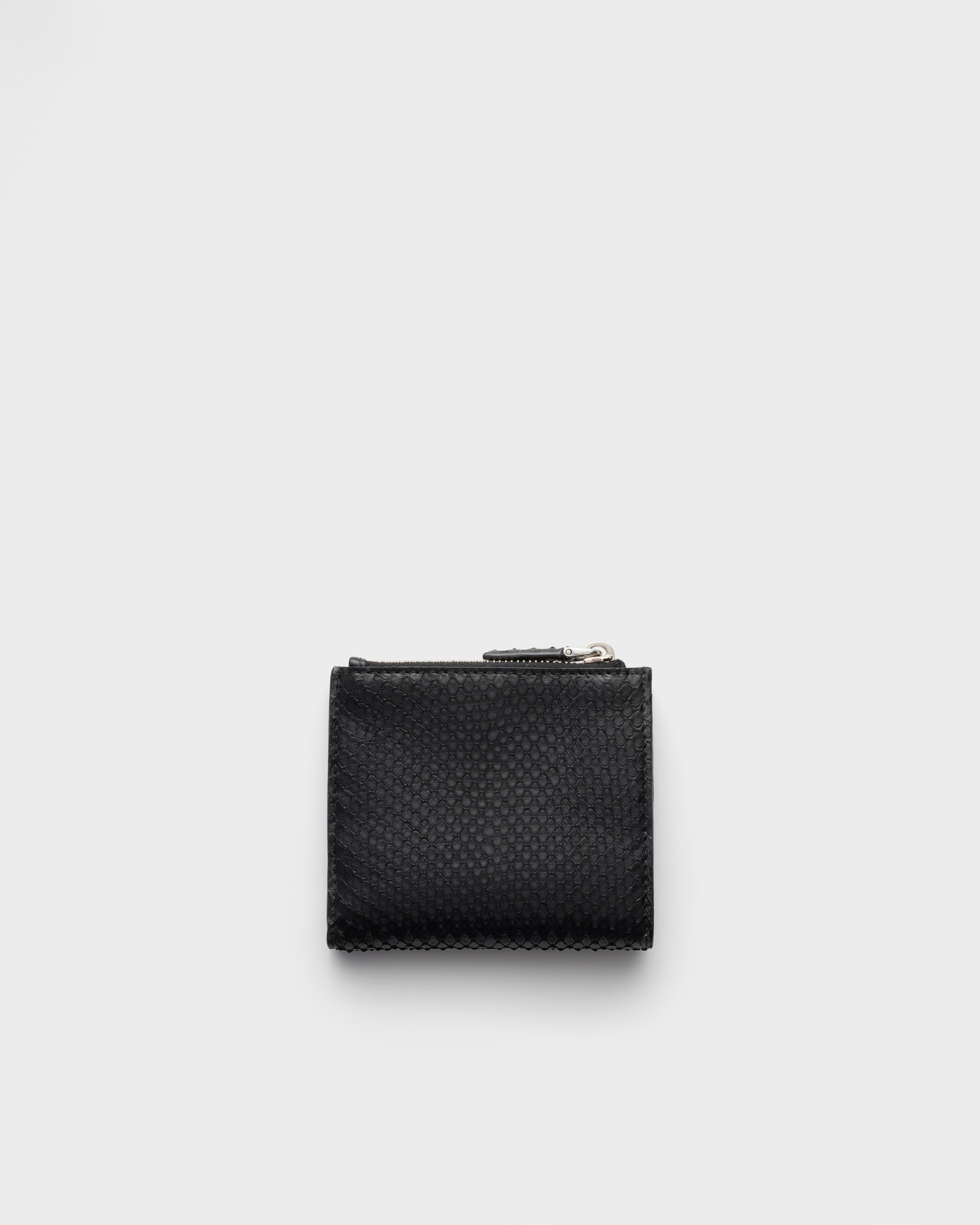 Black Small python leather wallet | PRADA - Japan