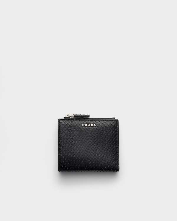 Small python leather wallet - Black Small python leather wallet - Black