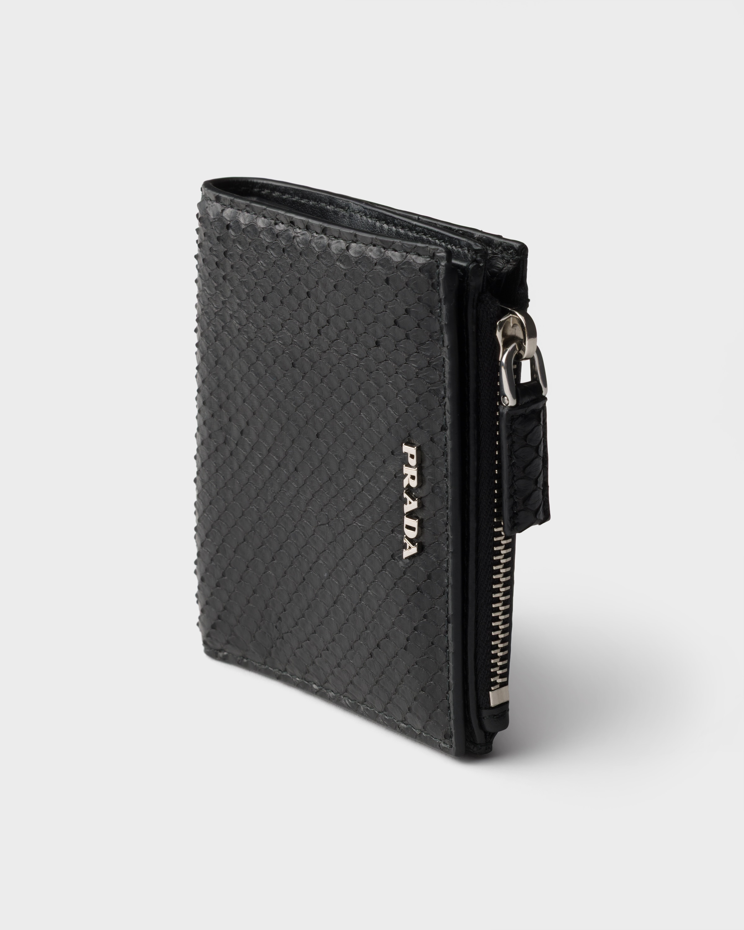Black Small python leather wallet | PRADA - Japan