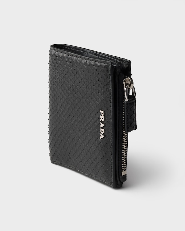 Small python leather wallet - Black Small python leather wallet - Black
