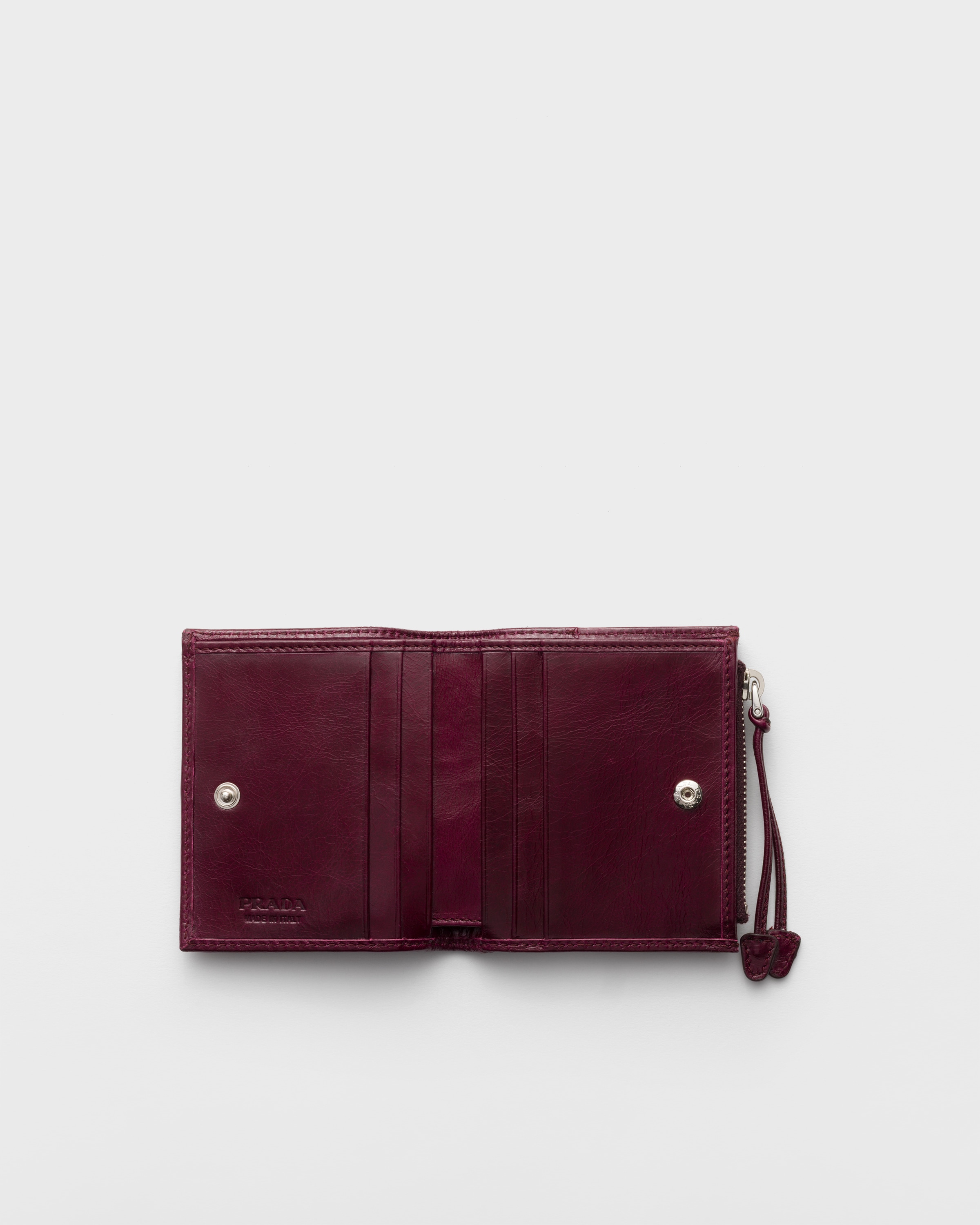 バーガンディ ソフトルックスレザー 財布 | PRADA