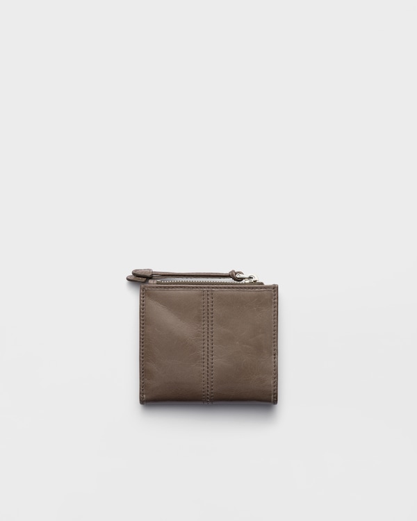 Small leather wallet - Clay Grey Small leather wallet - Clay Grey
