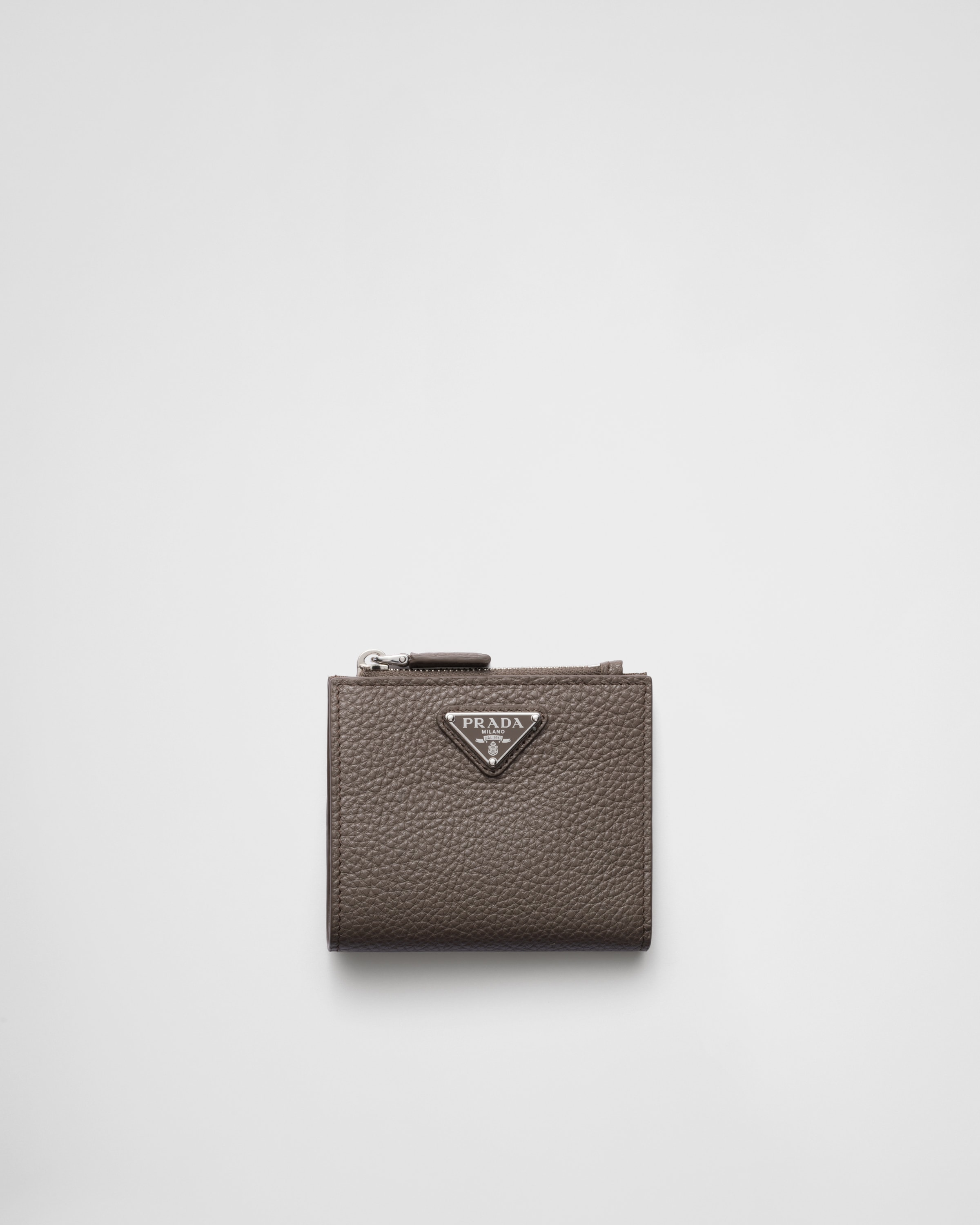 メンズ コンパクト財布（レザーまたはナイロン）｜Prada