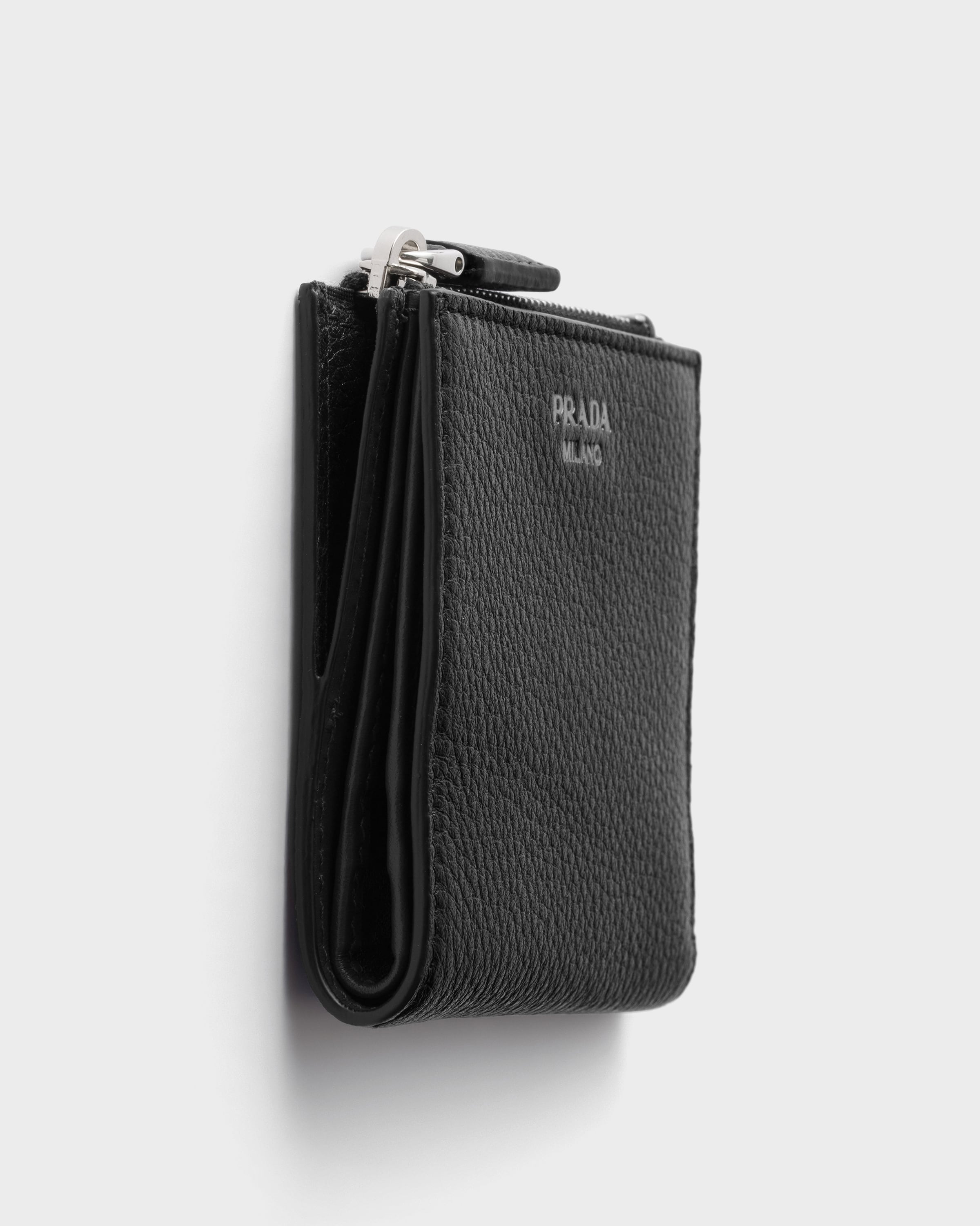 Black Small Leather Wallet | PRADA - United States