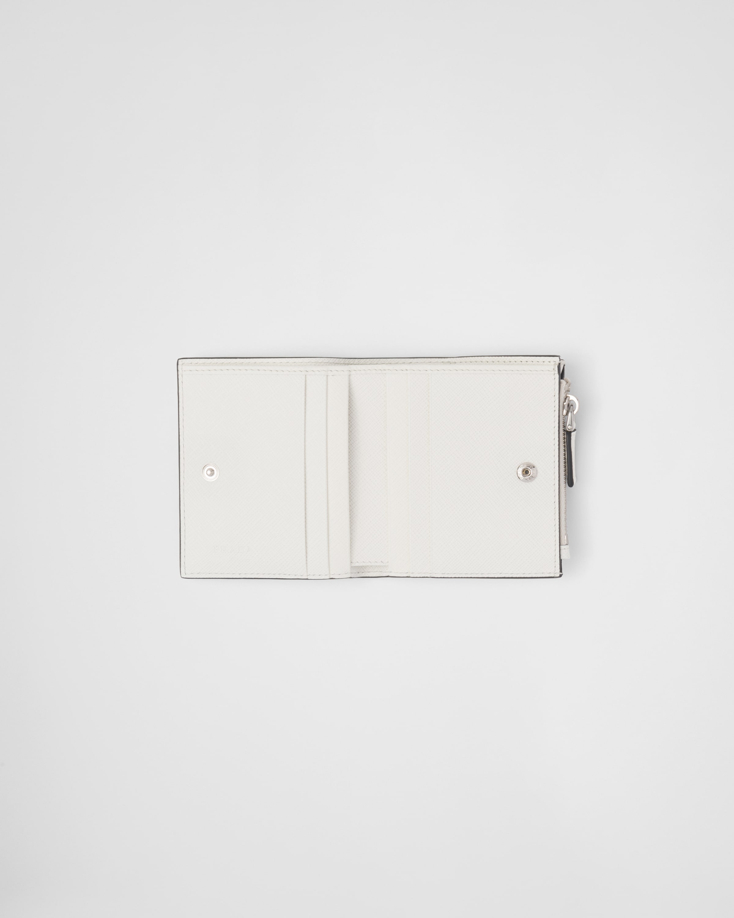 Shop Prada Small Saffiano Leather Wallet In White