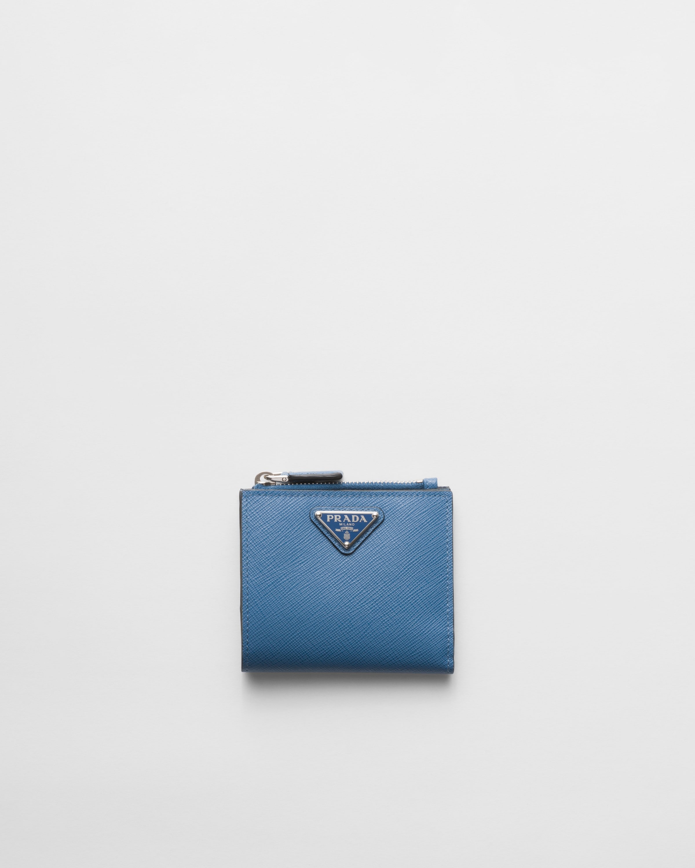 Aviator Blue Small Saffiano Leather Wallet PRADA