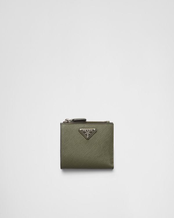 ブラック コインポケット付 サフィアーノトライアングル財布 | PRADA