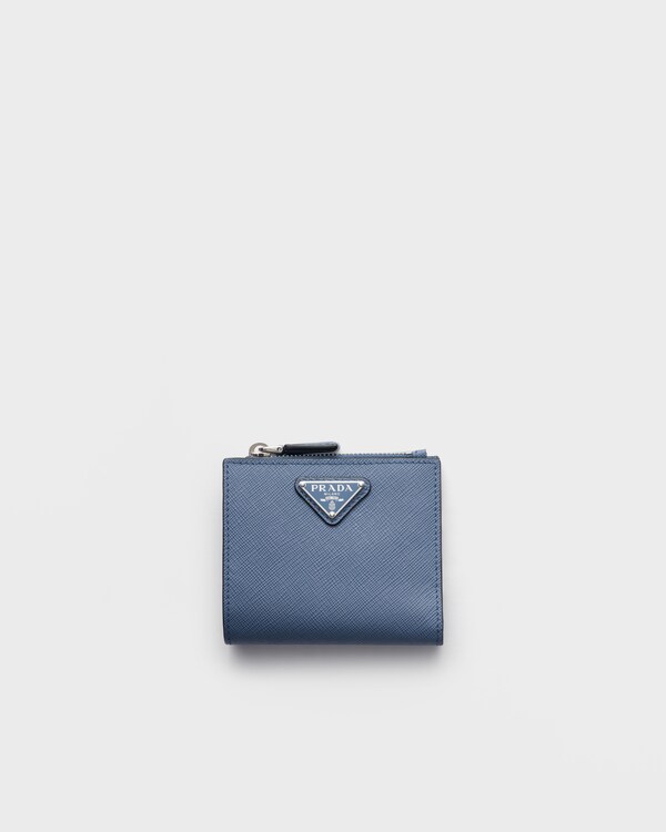 Petit portefeuille en cuir Saffiano - Bleu Aviation Petit portefeuille en cuir Saffiano - Bleu Aviation