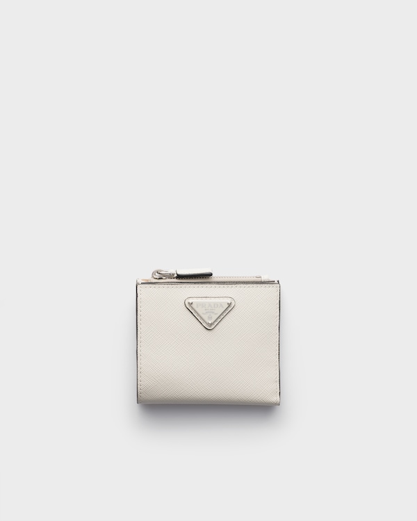 Small Saffiano leather wallet - Chalk White Small Saffiano leather wallet - Chalk White