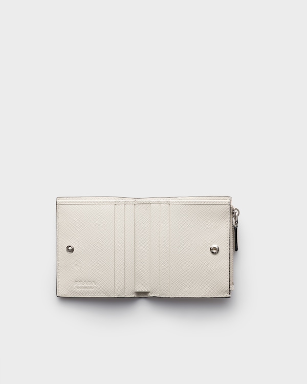 Small Saffiano leather wallet - Chalk White Small Saffiano leather wallet - Chalk White