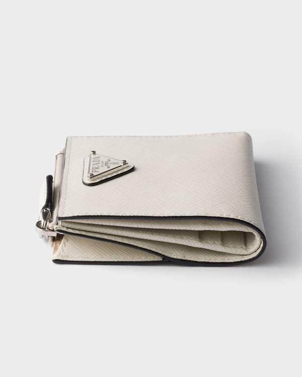 Small Saffiano leather wallet - Chalk White Small Saffiano leather wallet - Chalk White