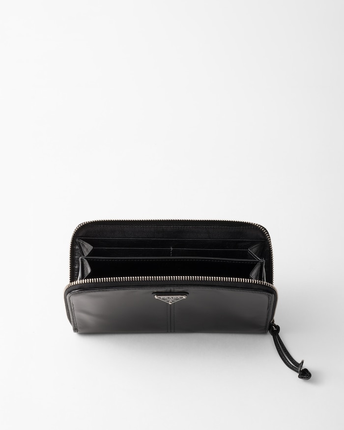 皮质或尼龙长款男士钱包 | Prada